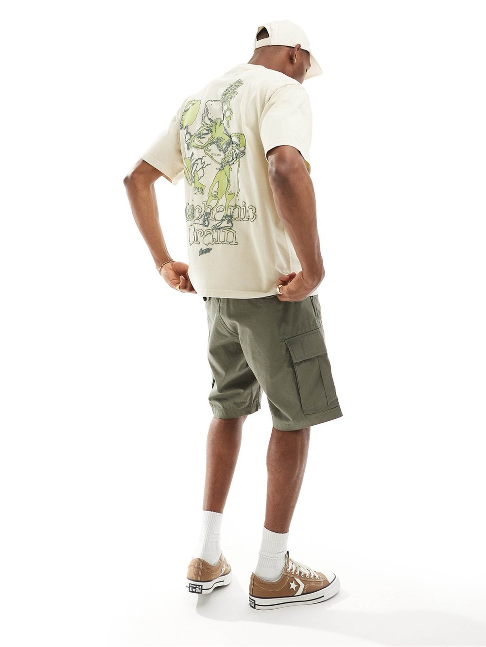 Pull&Bear Khaki Green Tee-shirt Size L